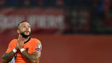 Memphis Depay, con la selección de Países Bajos.
