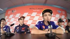 Valentino Rossi en la rueda de prensa de Assen.