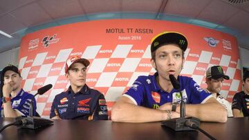 Valentino Rossi en la rueda de prensa de Assen.