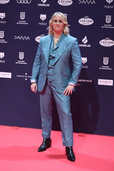 La actriz Rocío Saiz posa en la alfombra roja de los Premios Feroz 2025.