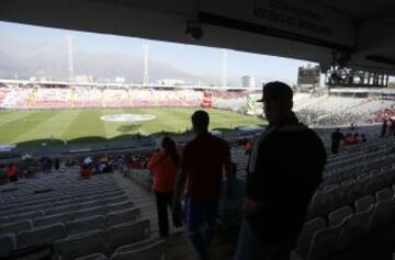 Así es el ambiente previo del Chile-Venezuela en el Estadio Monumental.
