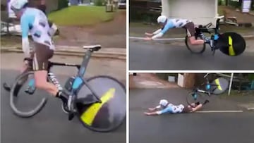 Duele sólo con verlo: brutal caída de un ciclista, ¡miren el manillar!