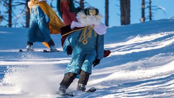 Los Reyes Magos -Melchor, Gaspar y Baltasar- esquiando en las estaciones de Ferrocarrils de la Generalitat de Catalunya, en el Pirineo Catal&aacute;n. 