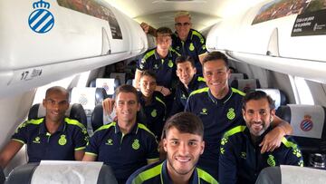 Jugadores del Espanyol durante el viaje a Lucerna
