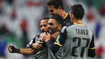 Hussein El Shahat celebra su gol, el de la victoria del Al Ahly SC ante el Al Duhail SC.