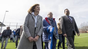 Victoria Pav&oacute;n y Jes&uacute;s Polo, actual presidenta y expresidente del Legan&eacute;s, y Santiago Llorente, alcalde de la ciudad.