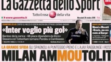La prensa italiana se rinde al Madrid y a Mourinho