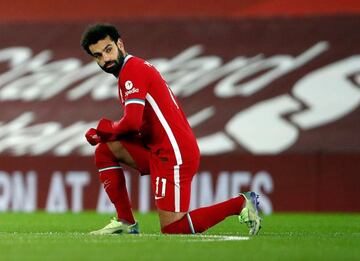 Salah, del Liverpool, durante un partido.