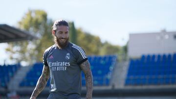 Ramos, en un entrenamiento en Valdebebas.