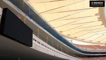 Obras en el Wanda Metropolitano: la cubierta ya est¨¢ terminada