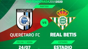 Betis anuncia un juego amistoso con Querétaro
