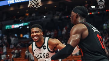Antetokounmpo se al赤a con Damian Lillard para imponerse a los Heat, verdugo de los Bucks en la primera ronda de los pasados playoffs, una derrota que provoc車 cambios.