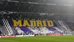 Mosaico de los aficionados del Real Madrid.