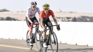 Adam Yates y Tadej Pogacar, durante el UAE Tour 2020.