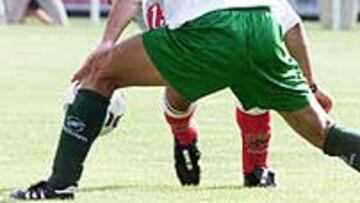 <b>PARTIDO DE PRETEMPORADA.</b>Un momento del partido Xove Lago- Deportivo de la Coruña