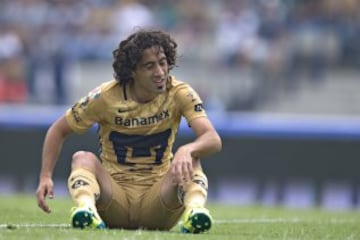Action photo during the match Pumas UNAM vs Leon at Olympic University Stadium, Liga BBVA Bancomer MX Apertura 2016.-- Foto de accion durante el Partido Pumas UNAM vs Leon en el Estadio Olimpico Universitario. Partido Correspondiente la Jornada 3 del Torneo Apertura 2016 Liga BBVA Bancomer MX, en la foto: Matias Britos
--31/07/2016/ MEXSPORT/Javier Ramirez.