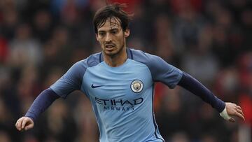 David Silva en el duelo disputado entre el Manchester City y el Middlesbrough de cuartos de la FA Cup.