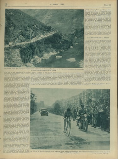 Recorrido por las mejores imágenes de la I Vuelta a España a través de la edición de AS Semanal de 1935.