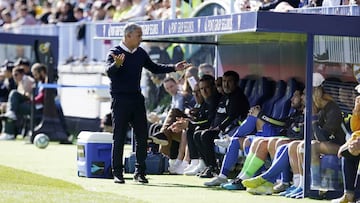 Sergio Pellicer, durante un partido del M&aacute;laga en La Rosaleda.