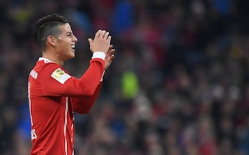 James tuvo una opción clara de gol en la victoria del Bayern Múnich ante el Celtic, por la fecha 4 de la Champions League.