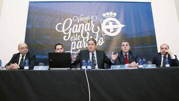 14/11/13 DEPORTIVO DE LA CORUÃ?A
ELECCIONES A LA PRESIDENCIA PRESENTACION DE CANDIDATOS
ENRIQUE CALVETE DANIEL RAMOS TINO FERNANDEZ FERNANDO VIDAL Y JUAN JOSE JAEN