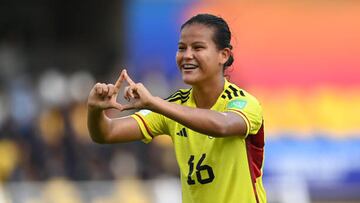 Juana Ortegón en partido de la Selección Colombia en el Mundial Femenino Sub 17.