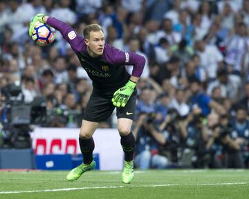 Titular indiscutible en el Barcelona tras la marcha de Bravo, Ter Stegen est芍 llamado a ser el portero titular de Alemania cuando Neuer se retire. Su excesiva seguridad a veces le juega malas pasadas, sobre todo en el buen juego con los pies que tiene. Precisamente eso le ha costado caro al Barcelona en algunas ocasiones, pese a eso da mucho m芍s de lo que quita. Es el portero perfecto para el Bar?a, Cillessen tendr芍 dif赤cil jugar.
