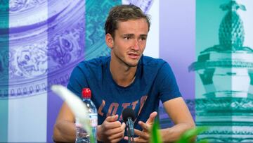 Daniil Medvedev durante la rueda de prensa posterior a su partido de segunda ronda de Wimbledon 2017.