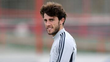 &Aacute;lvaro Odriozola, en un entrenamiento con el Bayern. 