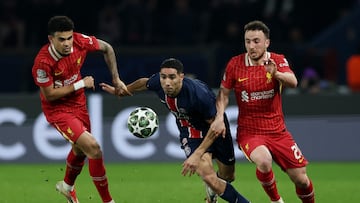 Discreto partido de Luis Díaz en victoria de Liverpool sobre PSG