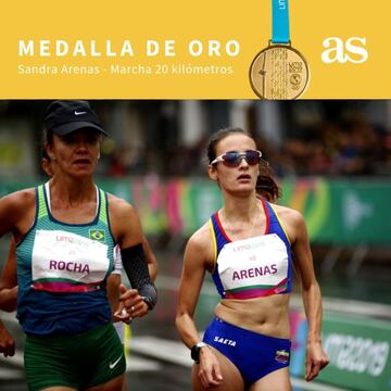 La brasileña Erica Rocha era la llamada para llevarse el oro. La peruana Gabriela García era otra de las favoritas y luego aparecía Arenas. Sin embargo, la colombiana supo manejar el recorrido y al final se llevó la medalla de oro en una gran actuación.