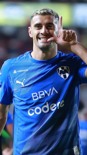 German Berterame celebrates his goal 0-1 of Monterrey during the 2nd round match between Necaxa and Monterrey as part of the Liga BBVA MX, Torneo Clausura 2026 at Victoria Stadium, on January 13, 2026 in Aguascalientes, Mexico.