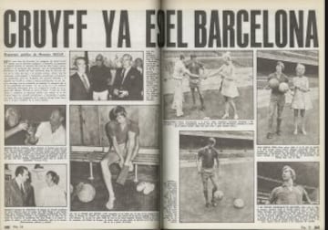 Cruyff, el crack del Ajax, fichado por el Barcelona. El año 1973 sería para siempre una referencia en el Barcelona y en el fútbol español. Hasta entonces, las puertas de la Liga estaban cerradas a los extranjeros y los culés llevaban 14 años sin ganarla. Además debían afrontar la retirada de jugadores emblemáticos como Fusté, Zaldúa o Pereda. Eran momentos complicados, de gran dominio del Real Madrid, pero la decisión de incorporar futbolistas de fuera cambio el panorama. El Barcelona ganó 0-5 y el Santiago Bernabéu se quedó en silencio. El Barcelona fichó a Cruyff, la sensación de Europa, el hombre que habí­a capitaneado al gran Ajax.
