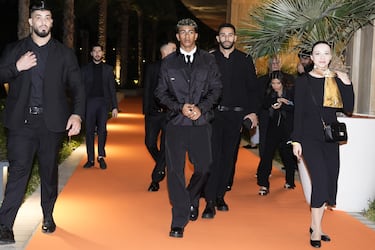 Lamine Yamal a su llegada.