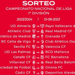 Calendario de la Liga 2023/24, en directo: partidos y jornadas de Primera División