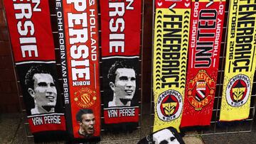  Manchester United v Fenerbahce SK - UEFA Europa League Group Stage - Group A - Old Trafford, Manchester, England - 20/10/16
 Merchandise depicting Fenerbahce&#039;s Robin van Persie before the match
 