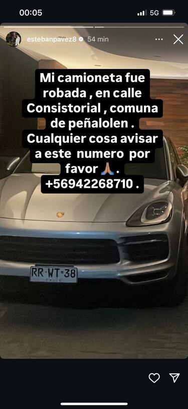 Pavez sufre con la delincuencia en Chile y deja un mensaje en redes