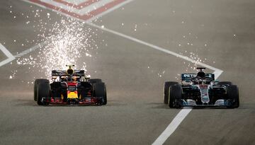 Lewis Hamilton y Max Verstappen.