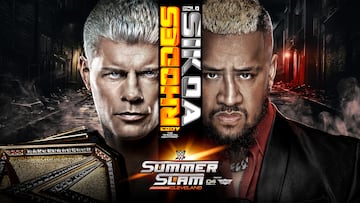 Este es el cartel de SummerSlam 2024 para la lucha entre Cody Rhodes y Solo Sikoa.
