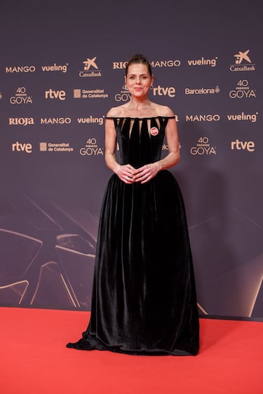 La actriz Miryam Gallego posa en la alfombra roja de la 40º edición de los Premios Goya.