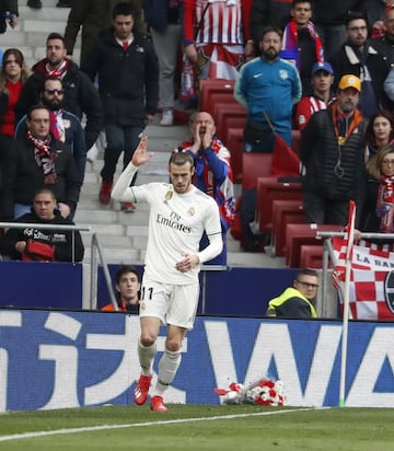 El jugador galés celebró el 1-3 del Real Madrid al Atlético de Madrid con lo que parece un feo gesto tras marcar a Oblak en el minuto 73.