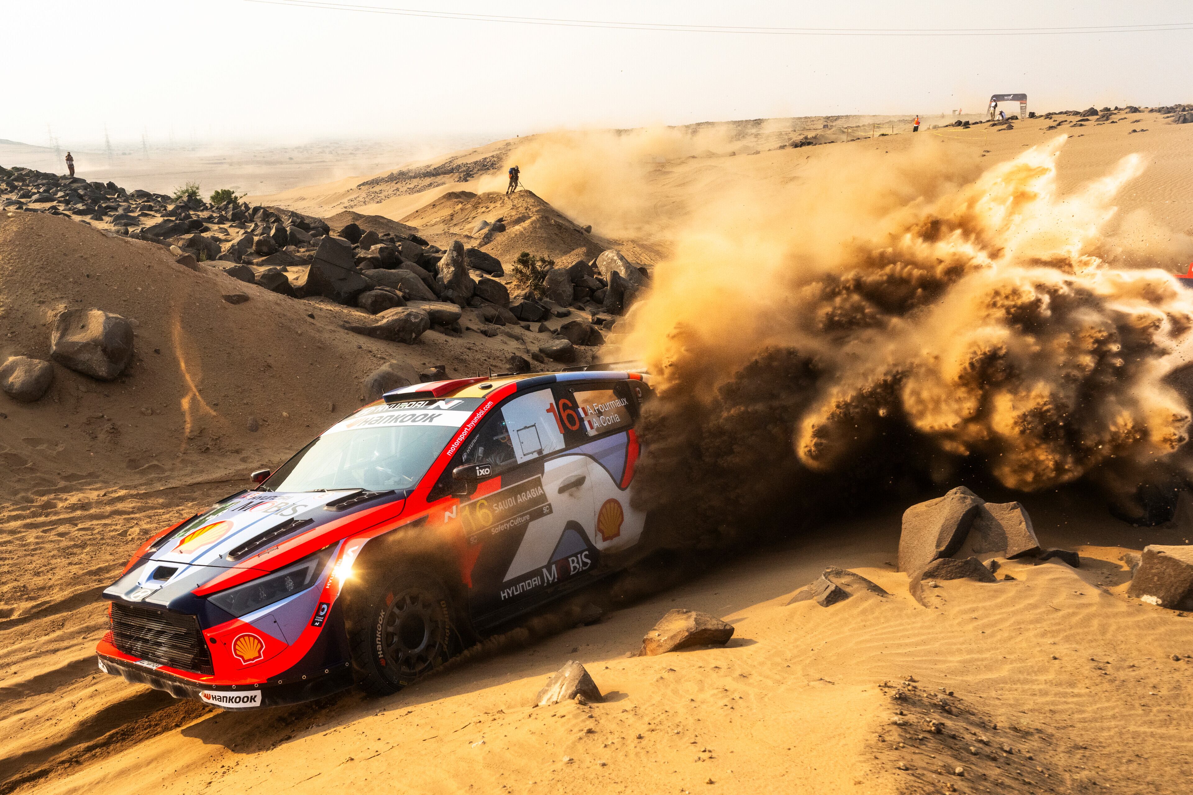 Adrien Fourmaux (FRA) Alexandre Coria (FRA) Of team HYUNDAI SHELL MOBIS WORLD RALLY TEAM are seen performing during the  World Rally Championship  Saudi Arabia in Jeddah, Saudi Arabia on  27,November. 2025 // Jaanus Ree / Red Bull Content Pool // SI202511270496 // Usage for editorial use only // 
