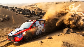 Adrien Fourmaux (FRA) Alexandre Coria (FRA) Of team HYUNDAI SHELL MOBIS WORLD RALLY TEAM are seen performing during the World Rally Championship Saudi Arabia in Jeddah, Saudi Arabia on 27,November. 2025 // Jaanus Ree / Red Bull Content Pool // SI202511270496 // Usage for editorial use only //