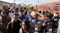 Florentino, Butragueño y Modric, con las peñas en Marrakech