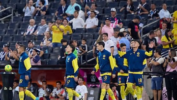 Cristian Calderon of America during the 16th round match between Monterrey and America as part of the Liga BBVA MX, Torneo Clausura 2025 at BBVA Bancomer Stadium, on April 16, 2025 in Monterrey, Nuevo Leon, Mexico.