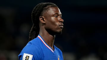 PARIS, FRANCE - OCTOBER 10: Eduardo Camavinga of France during the FIFA World Cup 2026 qualifier football match between France and Azerbaijan at Parc des Princes stadium on October 10, 2025 in Paris, France. (Photo by Jean Catuffe/Getty Images)