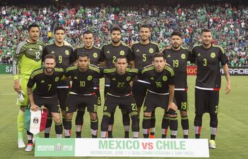 Partido amistoso de cara a la Copa América Centenario 2016 en el Estadio Qualcoom el 1 de junio.
Torres Nilo, Yasser Corona, Paul Aguilar, Raúl Jiménez, Miguel Layún. . .