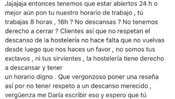 La insolidaria reseña de un cliente a un restaurante: “No hace falta que vuelvas”