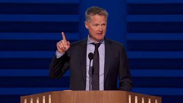 Steve Kerr roasts Trump with Curry’s Olympic celebration in Democratic National Convention speech