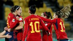 España celebrando un gol.